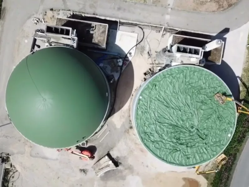 Instalación de una cubierta de biogás