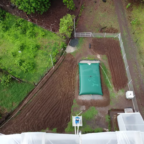 Recogida de agua de lluvia en una explotación agrícola