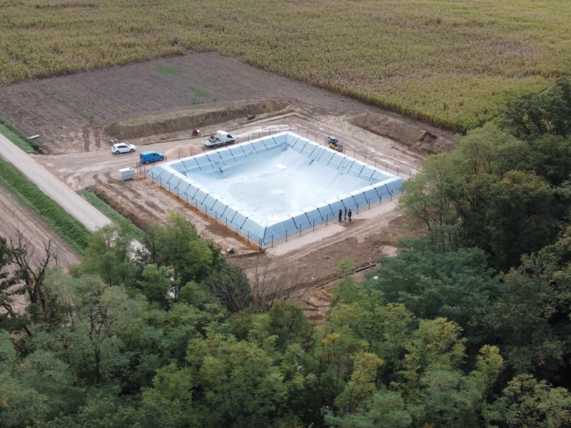 Instalación de una cisterna flexible semienterrada – 2500 m3